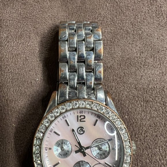 Vintage Women's George Watch‎ Silver Tone Crystals On Case - Picture 3 of 9